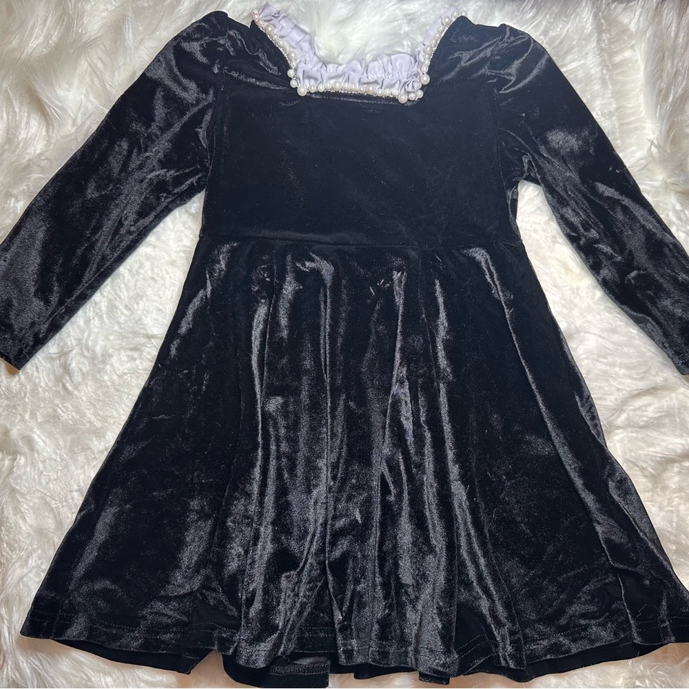 🎃Elegant Black Velvety Kids Costume Dress (Can be for Wednesday costume)🎃